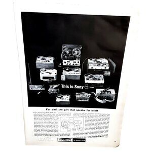 1963 Sony Superscope Tape Players Vintage Print Ad Original